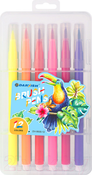 Изображение товара Фломастеры Darvish С мягкой кистью / DV-9930-12 (12шт)
