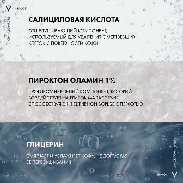 Изображение товара Шампунь для волос Vichy Dercos Шампунь-пилинг против перхоти глубокого очищения (250мл)