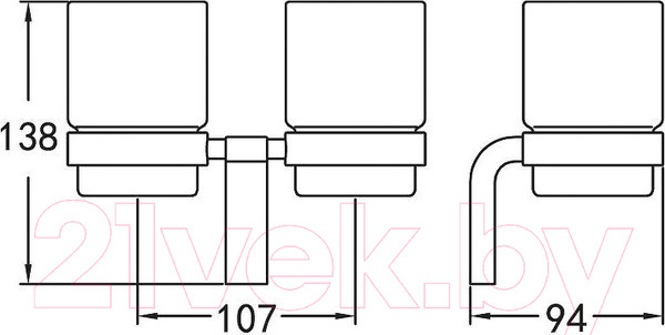 Изображение товара Набор стаканов для зубной щетки и пасты Cezares Ultima CZR-F-8930A