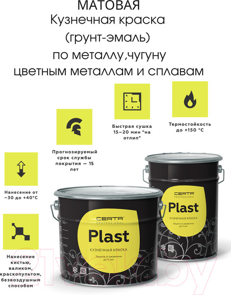 Изображение товара Эмаль Certa Plast (10кг, белый)
