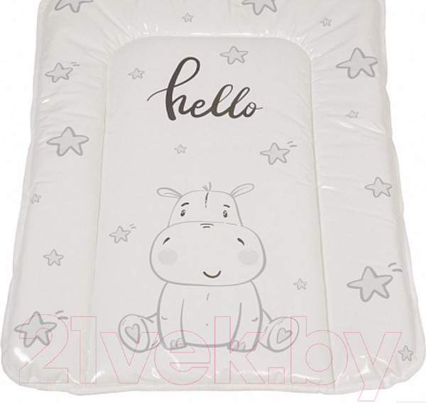 Изображение товара Пеленальный матрас Polini Kids Бегемотик 50x70 / 0002348-3 (серый)