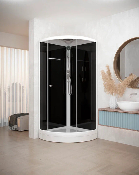 Изображение товара Душевая кабина Domani-Spa Simple 99 / DS01Sm99LBT00 (черный/тонированное стекло)