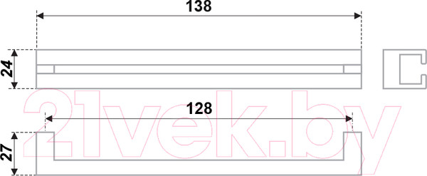 Изображение товара Ручка для мебели Boyard RS273W.3/128