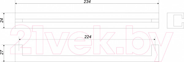 Изображение товара Ручка для мебели Boyard RS273W.3/224