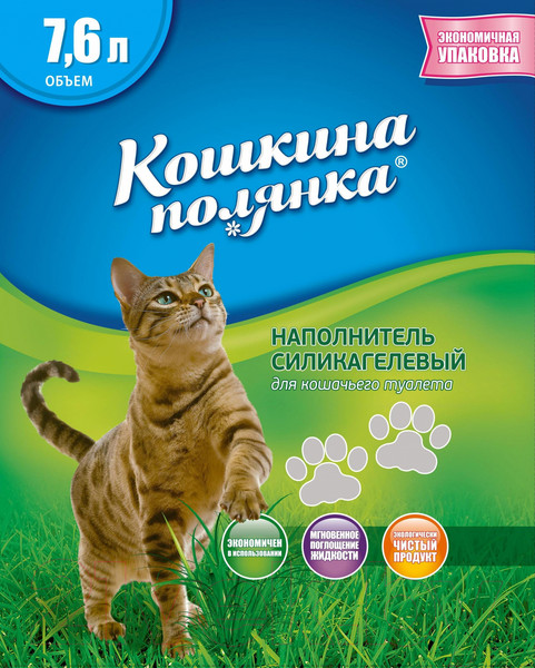 Изображение товара Наполнитель для туалета Кошкина Полянка Силикагелевый / 0107 (7.6л)