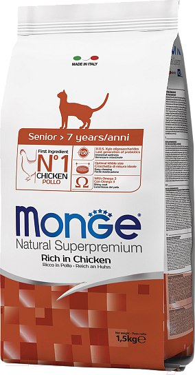 Изображение товара Сухой корм для кошек Monge Cat Senior (1.5кг)