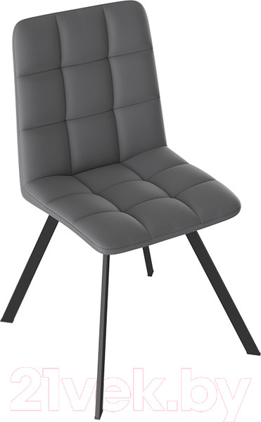 Изображение товара Стул ТриЯ Бруно Т2 паук (черный муар матовый/кожзам серый)