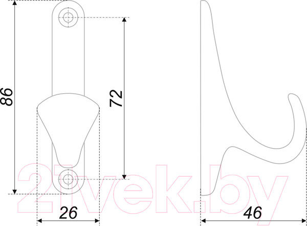 Изображение товара Крючок для одежды Boyard Luis K102BL.2
