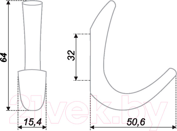 Изображение товара Крючок для одежды Boyard K206W.10