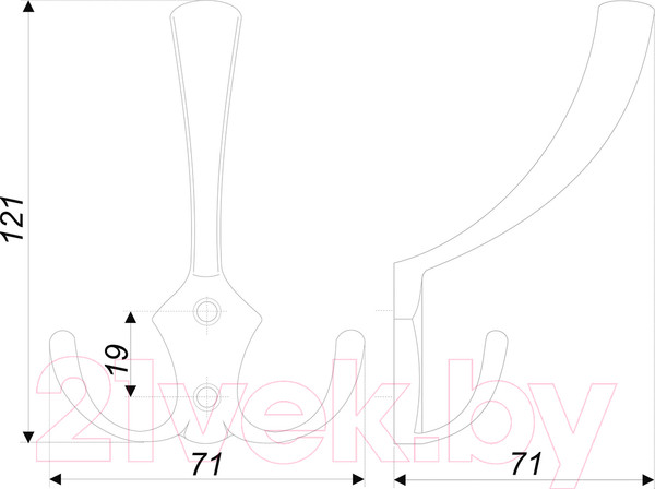 Изображение товара Крючок для одежды Boyard K302BL.2
