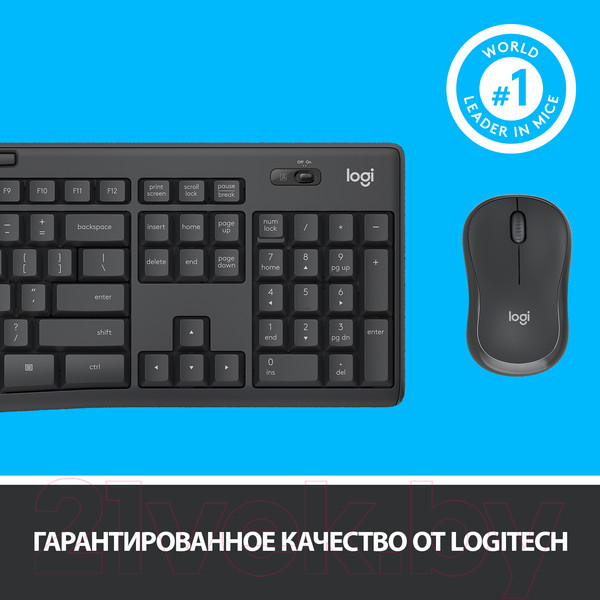 Изображение товара Комплект клавиатура и мышь Logitech MK295 (графит)