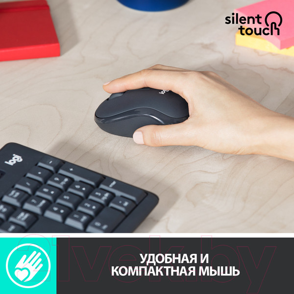 Изображение товара Комплект клавиатура и мышь Logitech MK295 (графит)
