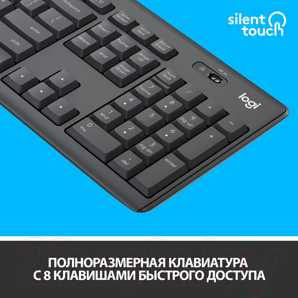 Изображение товара Комплект клавиатура и мышь Logitech MK295 (графит)