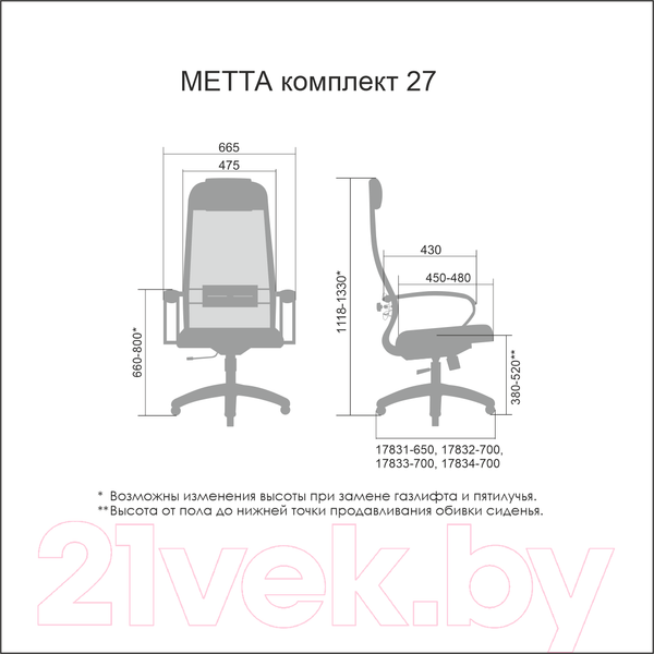 Изображение товара Кресло офисное Metta B 1b 27/K130 / PL 17831 (черный)