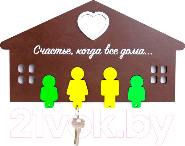 Изображение товара Ключница настенная Woody Счастье, когда все дома / 05223