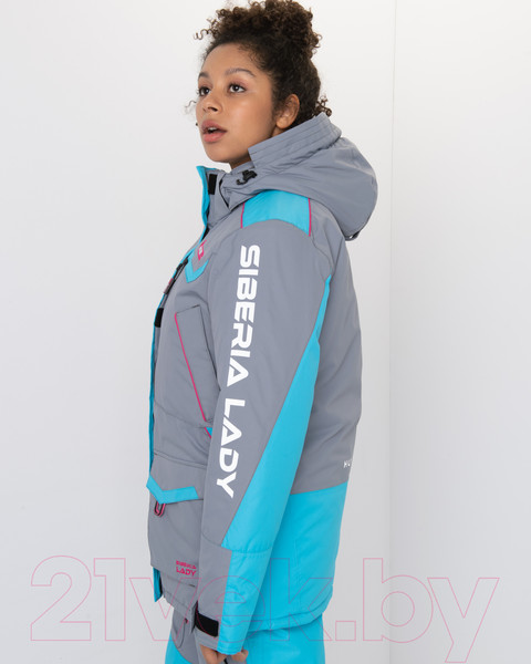 Изображение товара Костюм для охоты и рыбалки Huntsman Siberia зима Lady Breathable (р-р 44-46/158-164, серый/голубой)