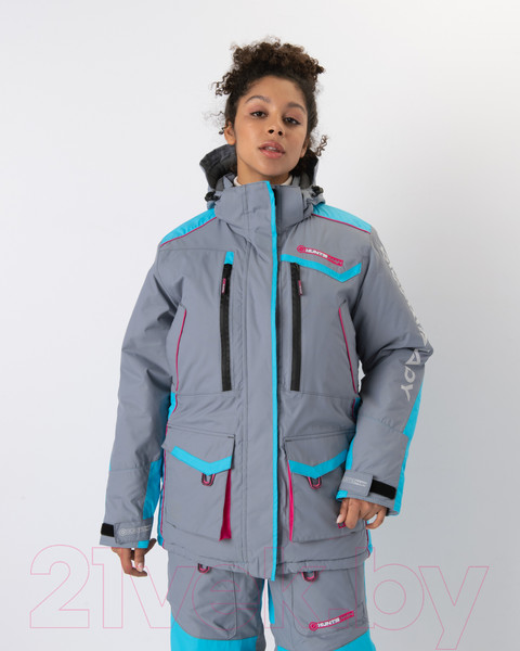Изображение товара Костюм для охоты и рыбалки Huntsman Siberia зима Lady Breathable (р-р 44-46/158-164, серый/голубой)