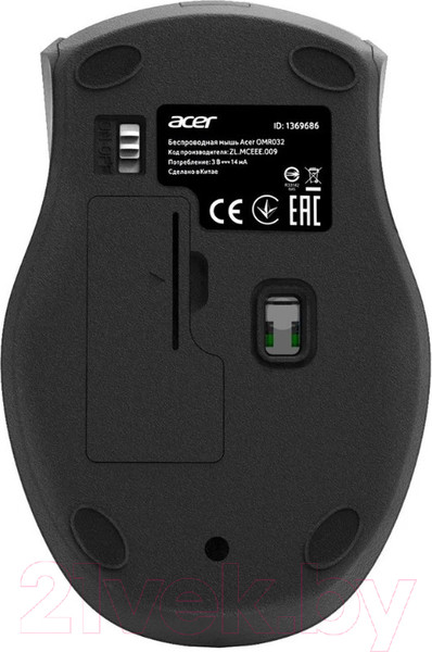 Изображение товара Мышь Acer OMR032 / ZL.MCEEE.009 (черный/красный)