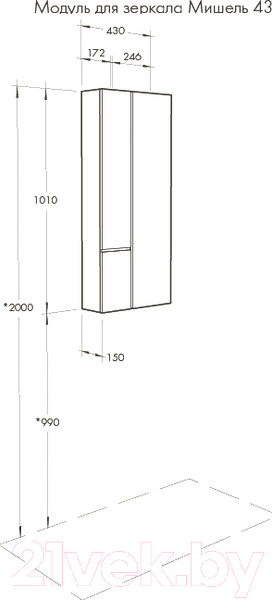 Изображение товара Шкаф для ванной Акватон Мишель 23 (1A244203MIX40)