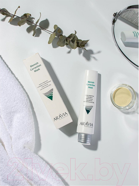 Изображение товара Маска для лица кремовая Aravia С хлорофилл-каротиновым комплексом и Д-пантенолом 3% (100мл)
