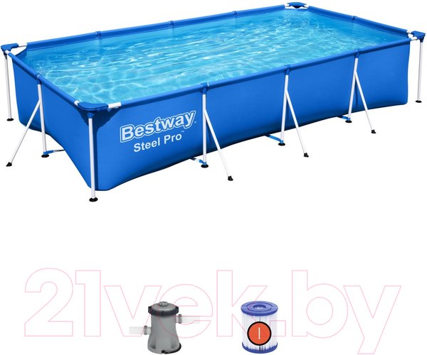 Изображение товара Каркасный бассейн Bestway 56424 (400x211x81, с фильтр-насосом)