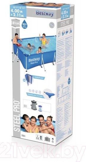 Изображение товара Каркасный бассейн Bestway 56424 (400x211x81, с фильтр-насосом)