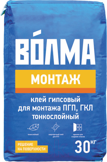 Изображение товара Клей для гипсокартона Волма Монтаж (30кг)