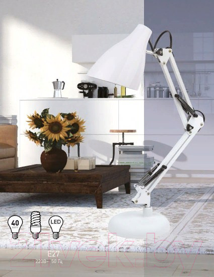 Изображение товара Настольная лампа ЭРА N-123-Е27-40W-W / Б0047196 (белый)