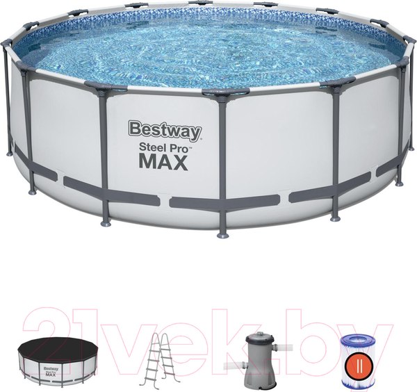 Изображение товара Каркасный бассейн Bestway Steel Pro Max 5612X (427x122, с фильтр-насосом и лестницей)