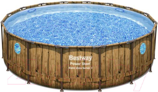 Изображение товара Каркасный бассейн Bestway Power Steel Swim Vista 56725 (488x122, с фильтр-насосом и лестницей)