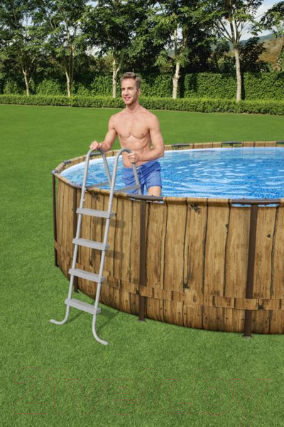Изображение товара Каркасный бассейн Bestway Power Steel Swim Vista 56725 (488x122, с фильтр-насосом и лестницей)