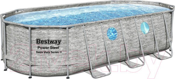 Изображение товара Каркасный бассейн Bestway Power Steel Swim Vista 56716 (549x274x122 с фильтр-насосом и лестницей)