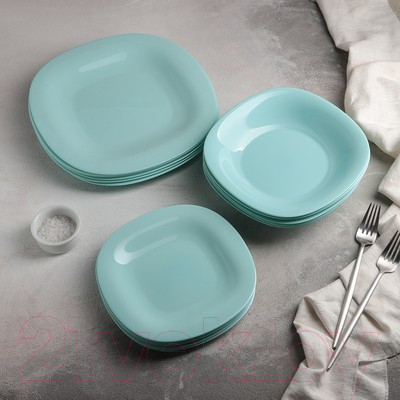 Изображение товара Набор тарелок Luminarc Carine P7628 (18шт, бирюзовый)