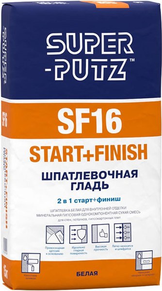 Изображение товара Шпатлевка Sniezka Acryl Putz Start+Finish SF16 (15кг)
