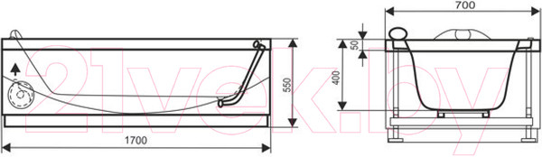 Изображение товара Ванна акриловая AquaFonte Эгея 170x70 (с каркасом)