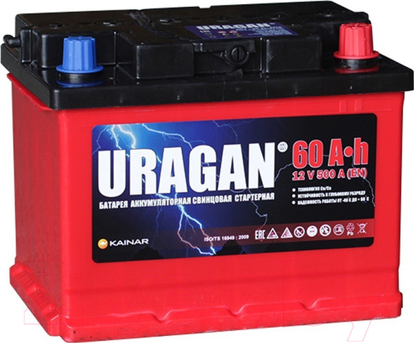 Изображение товара Автомобильный аккумулятор Uragan 60 R+ / 060 14 24 01 0201 07 11 9 L (60 А/ч)