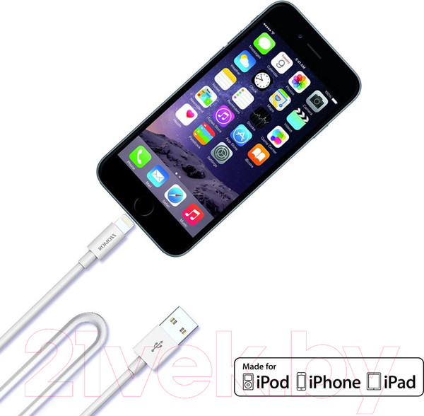 Изображение товара Кабель No Brand Lightning (1м, белый)