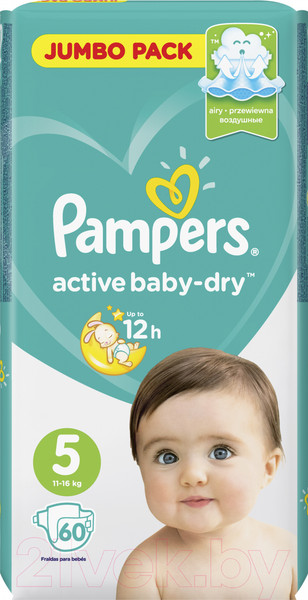 Изображение товара Подгузники детские Pampers Active Baby-Dry 5 Junior (60шт)