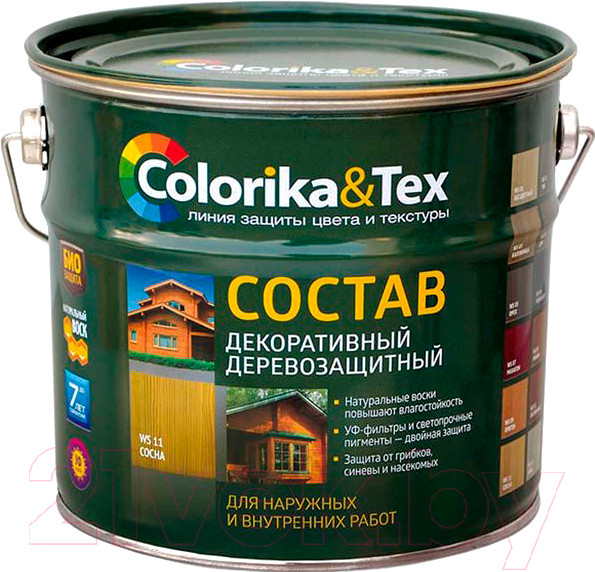 Изображение товара Защитно-декоративный состав Colorika & Tex 2.7л (макассар)