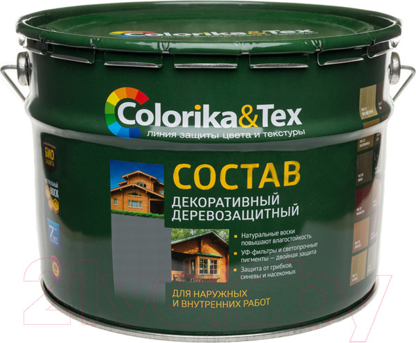 Изображение товара Защитно-декоративный состав Colorika & Tex 10л (палисандр)