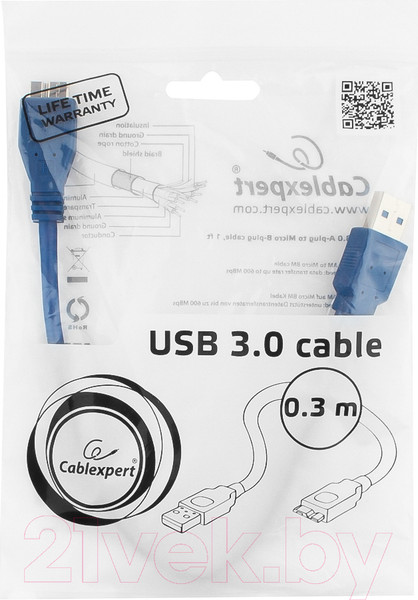 Изображение товара Кабель Cablexpert CCP-mUSB3-AMBM-1