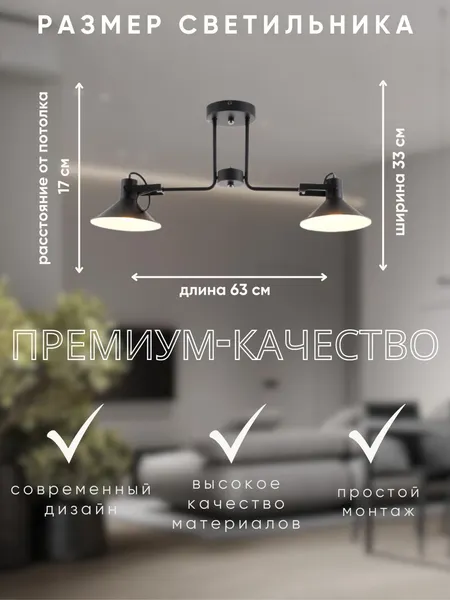 Изображение товара Потолочный светильник Aitin-Pro НПБ C1013/2 (черный/белый)