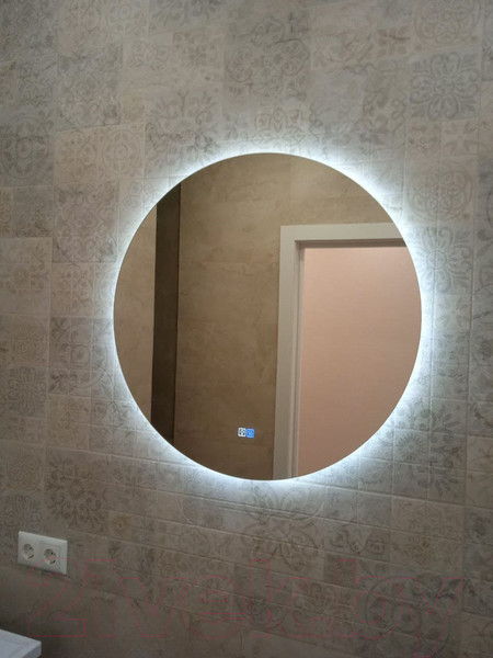 Изображение товара Зеркало Пекам Ring Fly-sp 80x80 / ringFly-80x80sp (с подсветкой и подогревом, с сенсором на прикосновение)