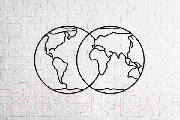 Изображение товара Декор настенный EWA Полушария земли