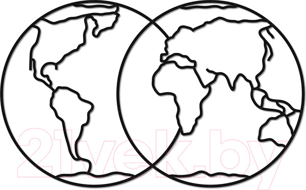 Изображение товара Декор настенный EWA Полушария земли