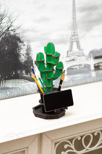 Изображение товара Органайзер настольный EWA Кактус (зеленый)