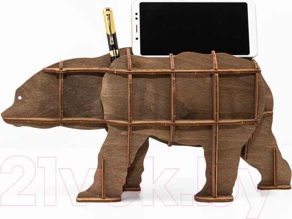 Изображение товара Органайзер настольный EWA Медведь (коричневый)