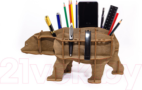 Изображение товара Органайзер настольный EWA Медведь (коричневый)