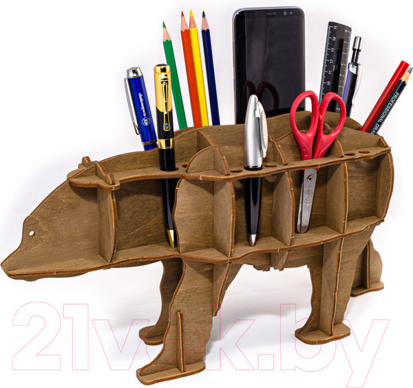 Изображение товара Органайзер настольный EWA Медведь (коричневый)