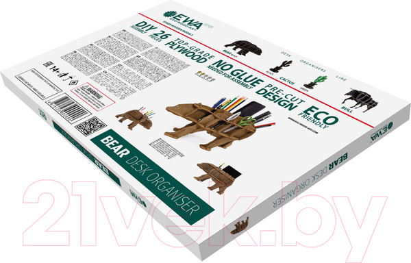 Изображение товара Органайзер настольный EWA Медведь (коричневый)